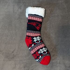 Red and Blue Knit Holiday Stocking